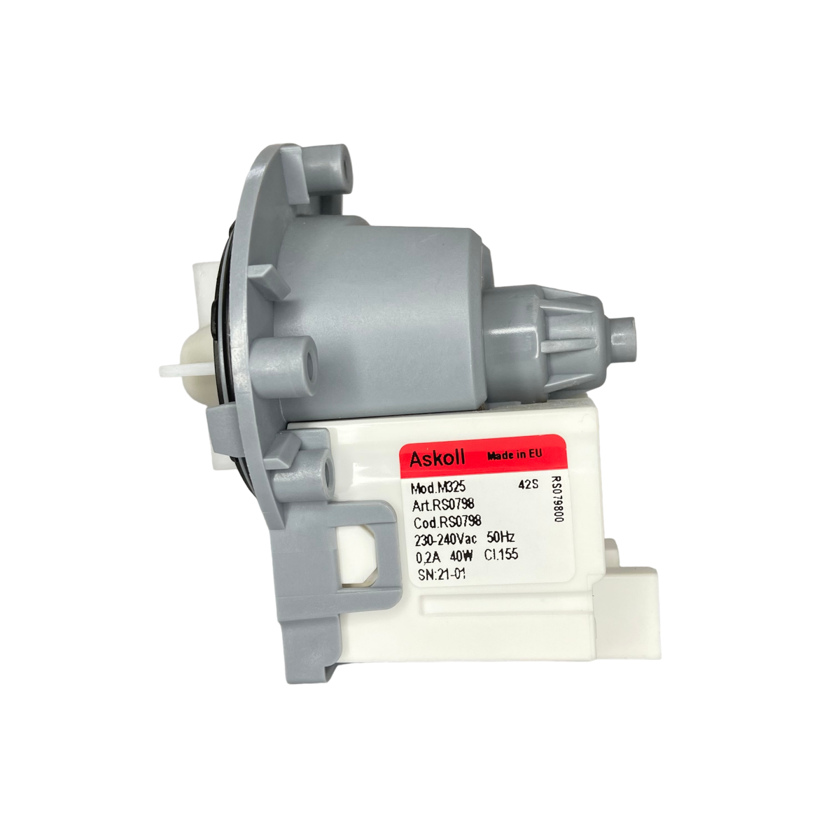 Насос для стиральной машины Askoll M325 RS0798, 40W, 3 винта, фишка назад - миниатюра 7