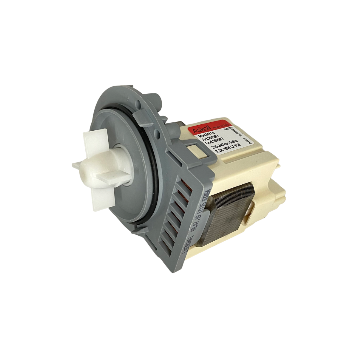 Насос для стиральной машины Askoll M114, 25W, 3 винта, фишка назад - миниатюра 6