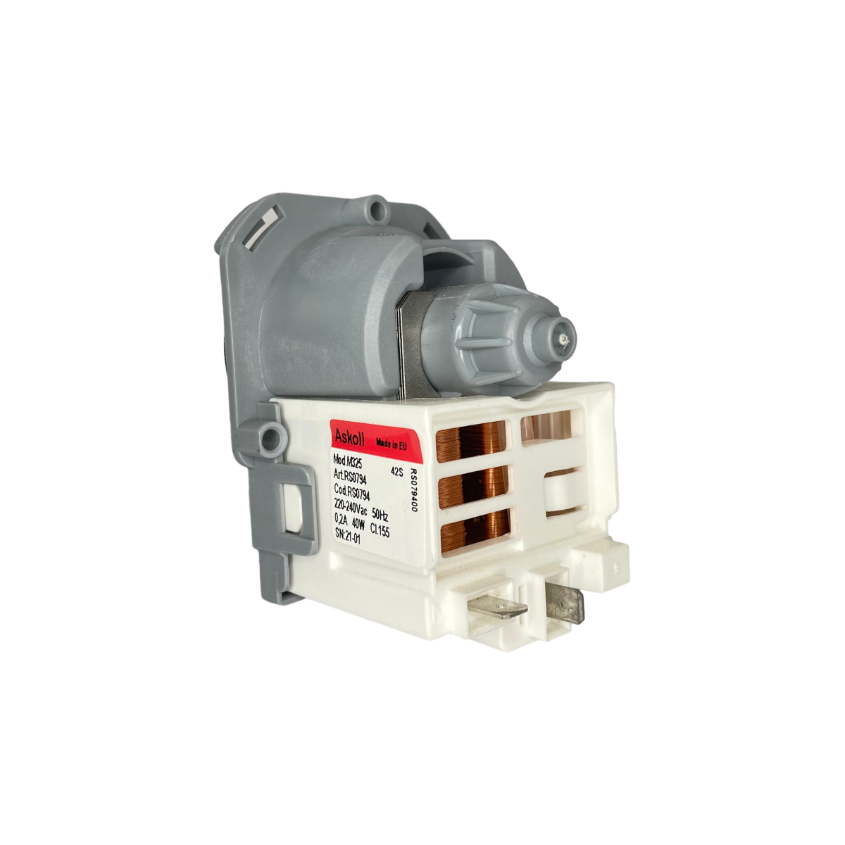 Насос для стиральной машины Askoll M325, 40W, 3 защелки, клеммы назад - миниатюра 3