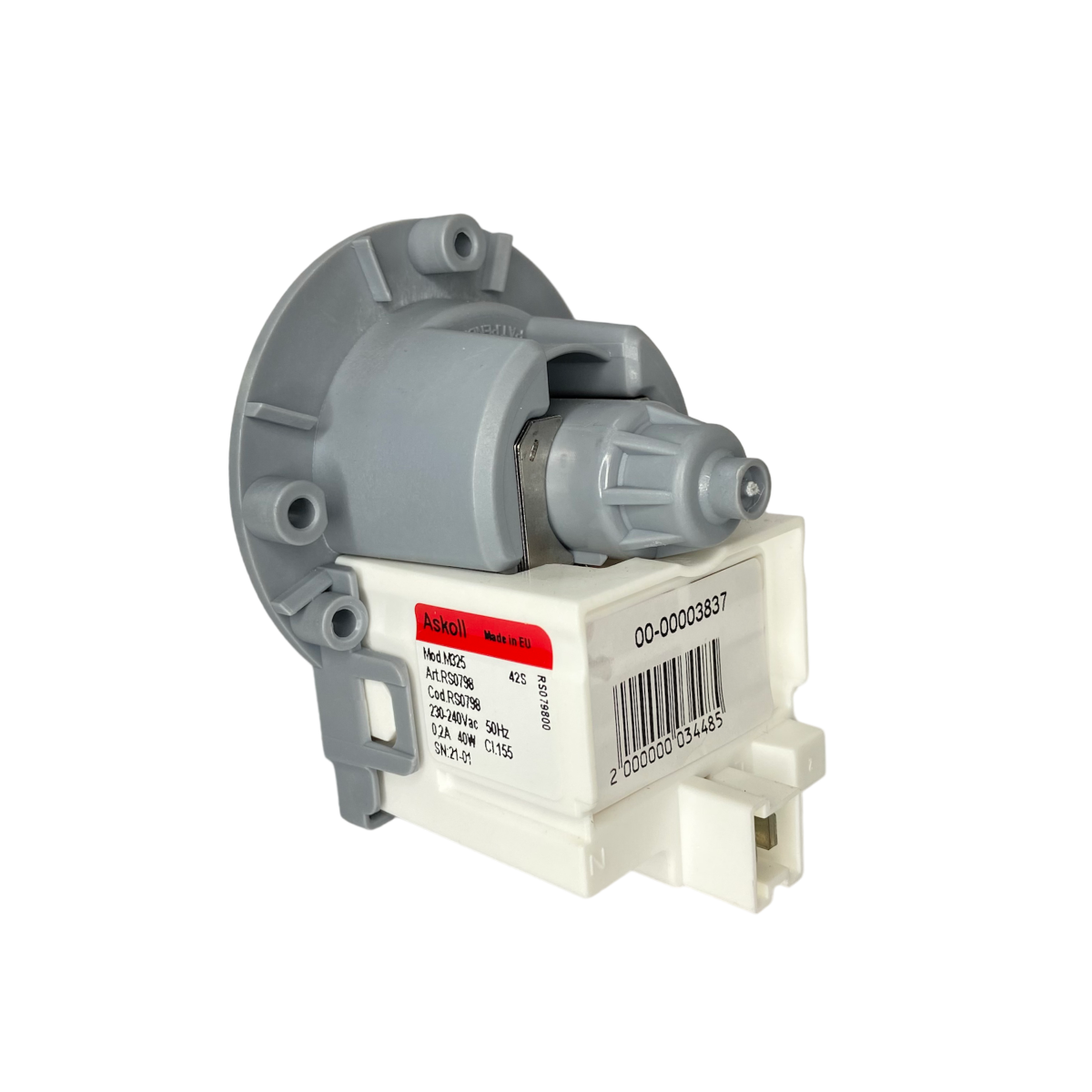 Насос для стиральной машины Askoll M325 RS0798, 40W, 3 винта, фишка назад - миниатюра 6