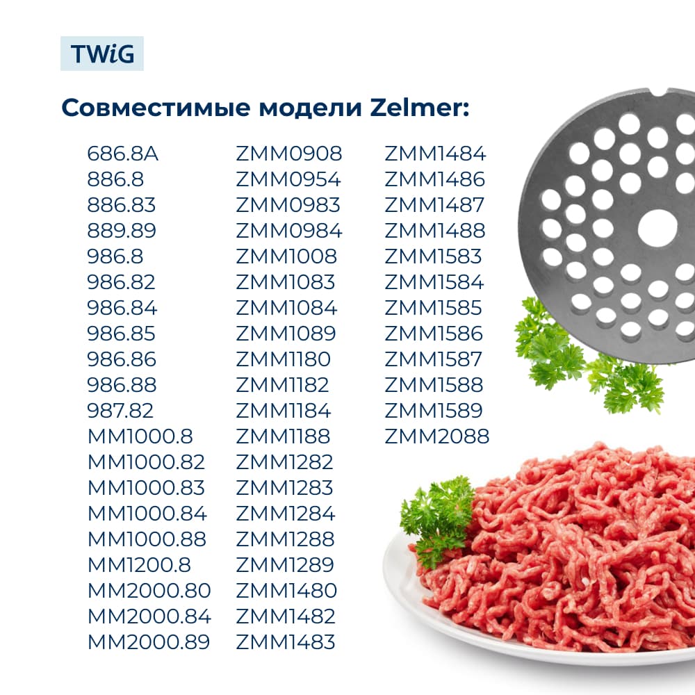 Решетка средняя для мясорубки Zelmer 86.3161, сетка - фото 3