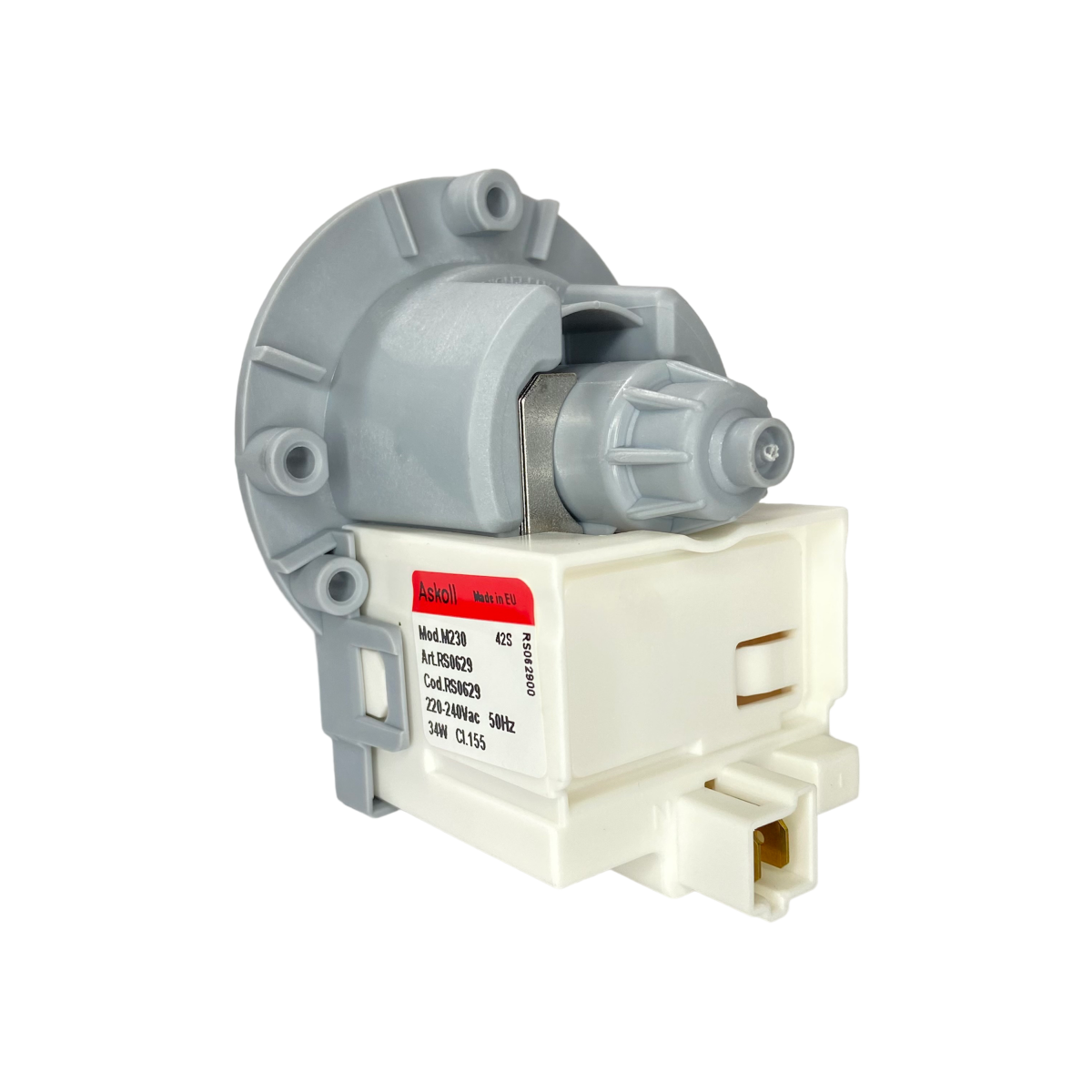 Насос для стиральной машины Askoll M230 34W 3 винта, фишка назад - миниатюра 3