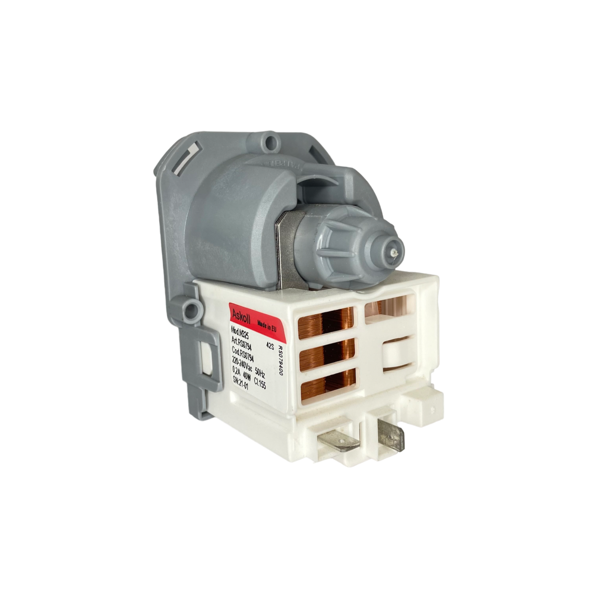 Насос для стиральной машины Askoll M325, 40W, 3 защелки, клеммы назад - миниатюра 4