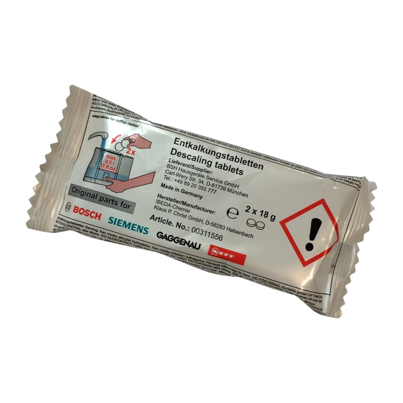 Таблетки от накипи для кофемашин Bosch/Siemens 00311556 (6шт) - миниатюра 3