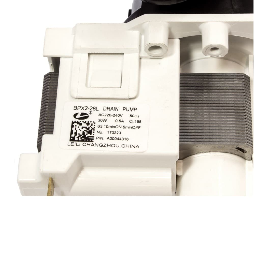 Насос для посудомоечной машины с улиткой в сборе Leili BPX2-28L 30W, 3 защелки, клеммы назад - миниатюра 4