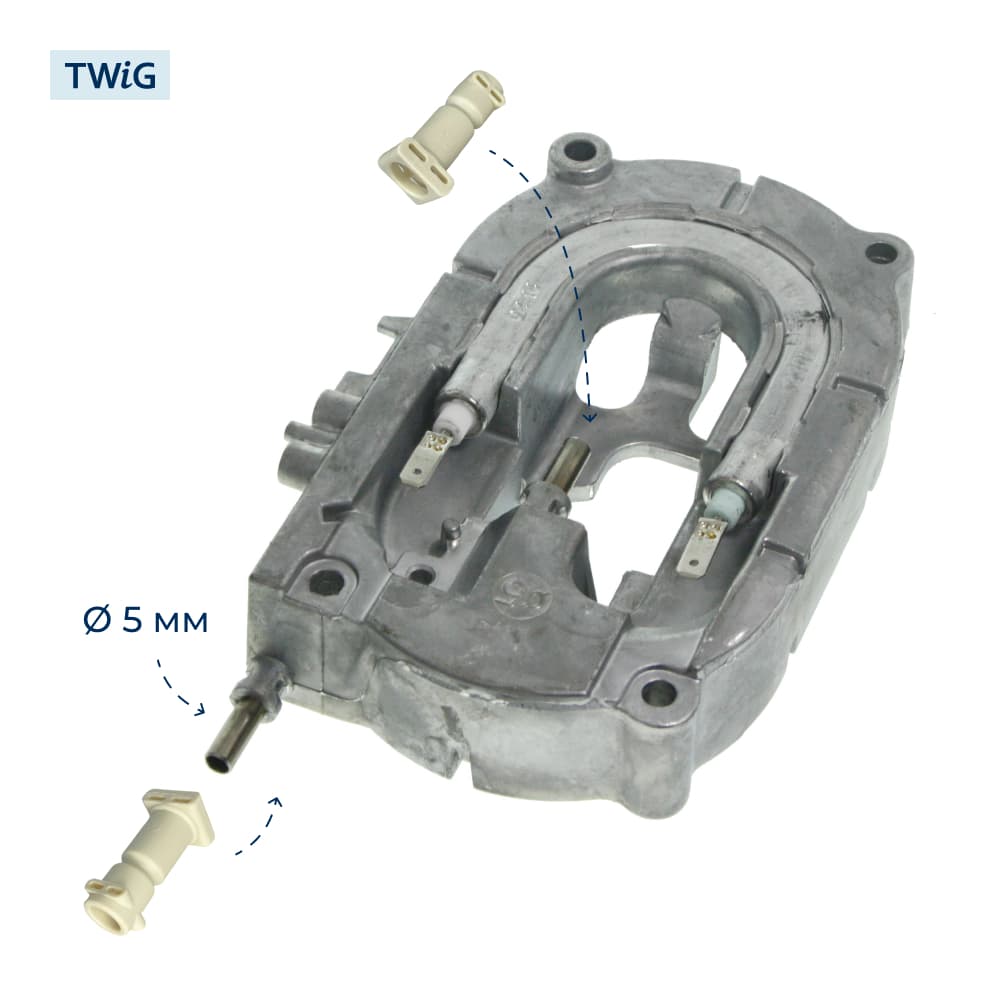 Переходник термоблока для кофеварки DeLonghi 5332239200 - фото 2