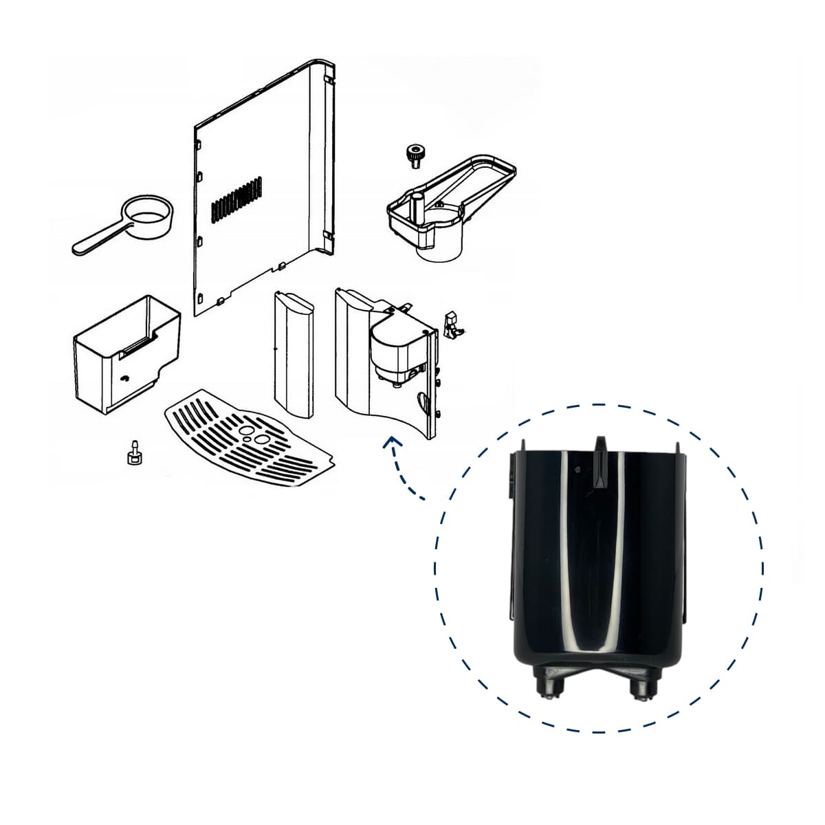 Дозатор подачи кофе для кофемашины DeLonghi 5332173800 - фото 2